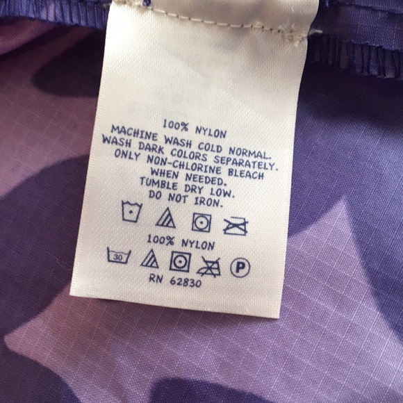 Lands' End Girls Wind Breaker Purple Flower Burst - Picture 4 of 5